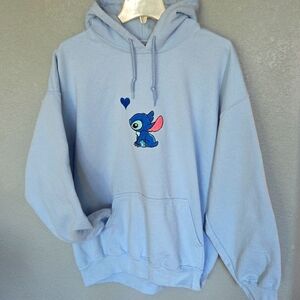 Stitch stitched blue and pink with heart Light blue no side stitches like new